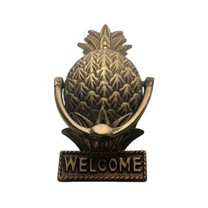 Pineapple Door Knocker Brass 7”Welcome | w/Hardware New In Box